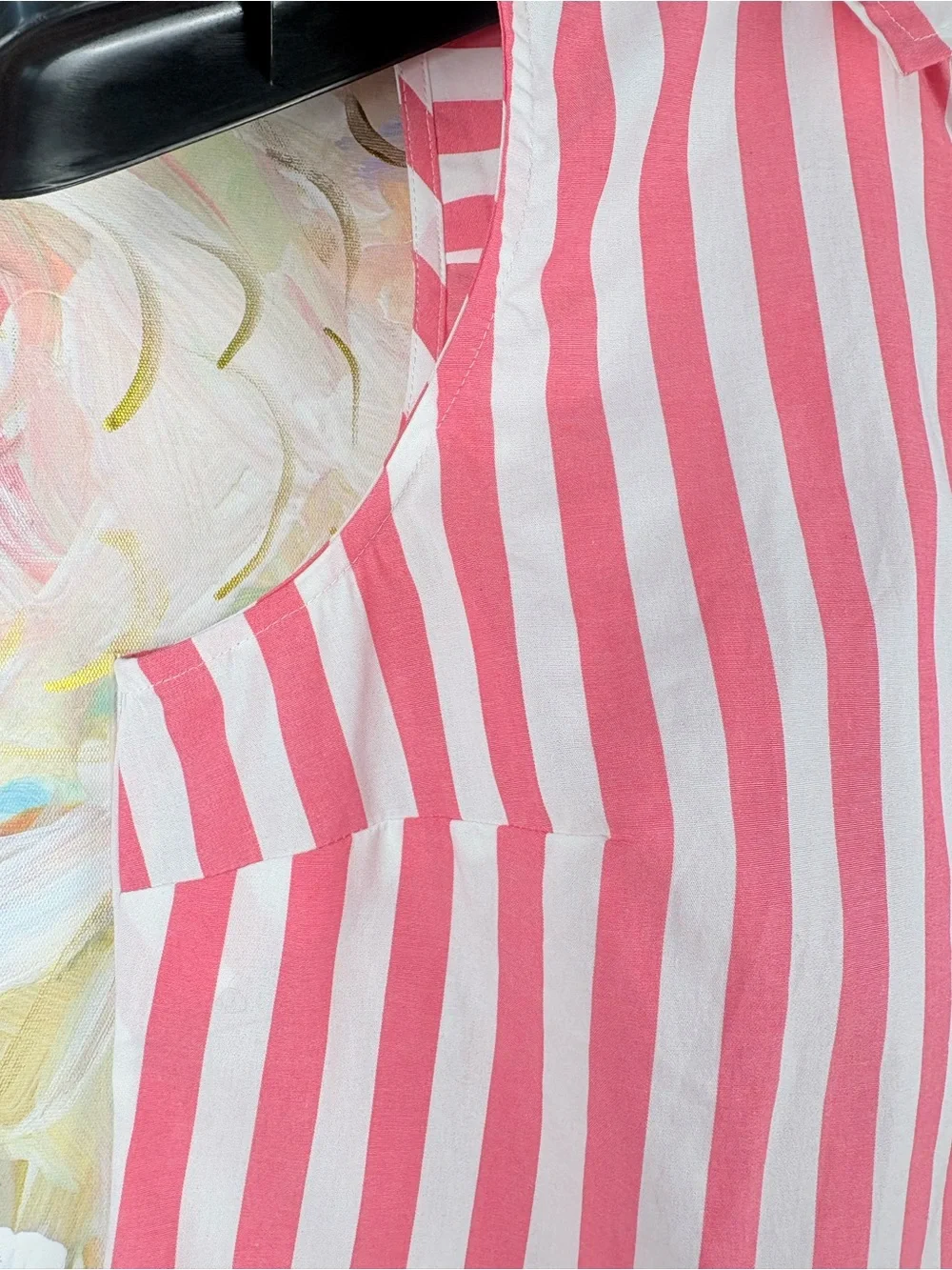 J.Crew Pink White Stripe Sleeveless Button Front Collared Blouse Size S